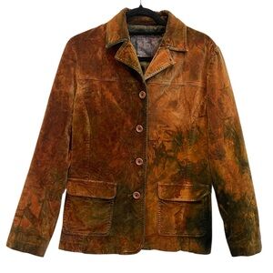 Rough Tumble Button-Front Jacket in Burnt Orange one size